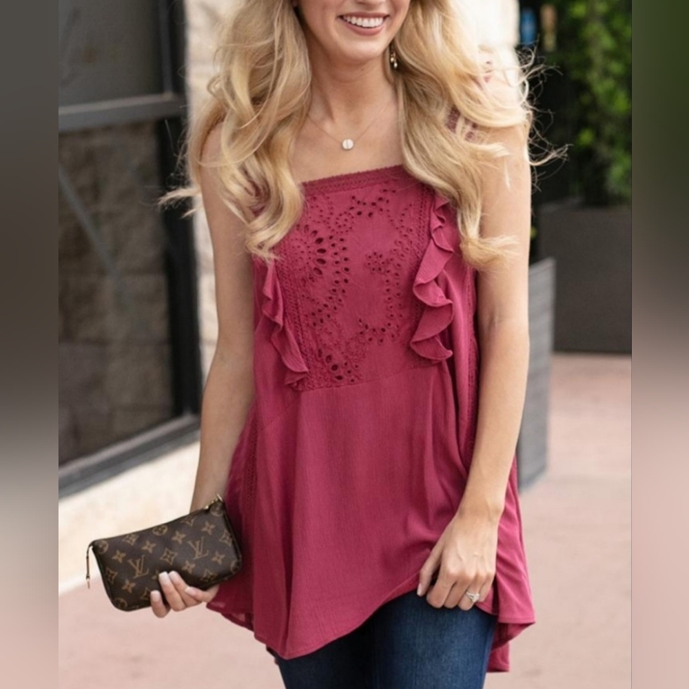 Grace & Lace Southern Sweet Ruffle Tunic in Juneberry